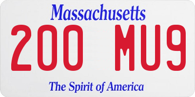 MA license plate 200MU9