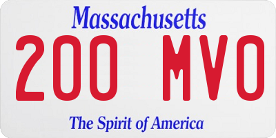 MA license plate 200MV0