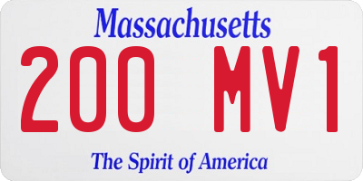 MA license plate 200MV1