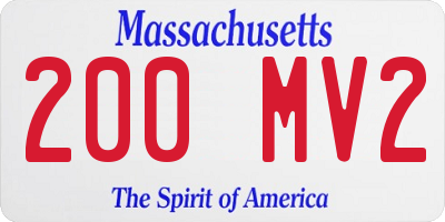 MA license plate 200MV2