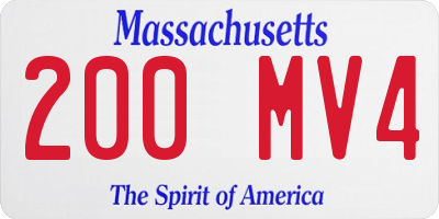 MA license plate 200MV4