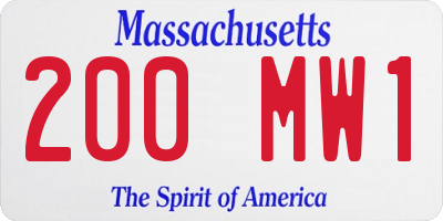 MA license plate 200MW1