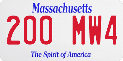 MA license plate 200MW4