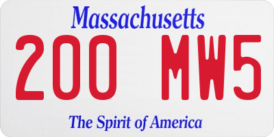 MA license plate 200MW5