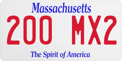 MA license plate 200MX2