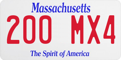 MA license plate 200MX4