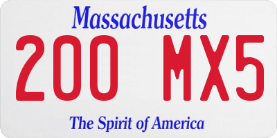 MA license plate 200MX5