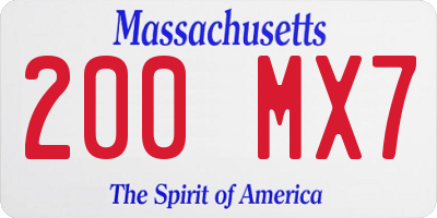 MA license plate 200MX7
