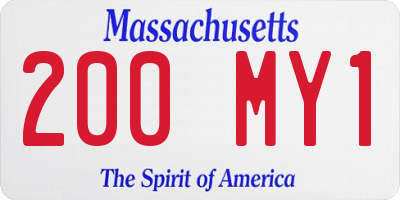 MA license plate 200MY1