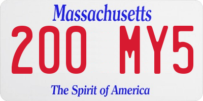 MA license plate 200MY5