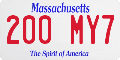 MA license plate 200MY7