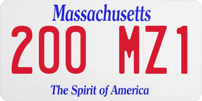 MA license plate 200MZ1