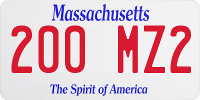 MA license plate 200MZ2