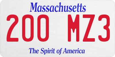 MA license plate 200MZ3