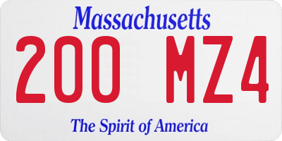 MA license plate 200MZ4