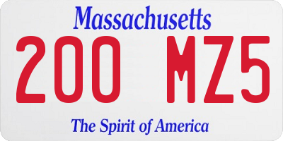 MA license plate 200MZ5