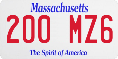 MA license plate 200MZ6