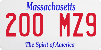 MA license plate 200MZ9