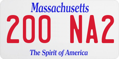 MA license plate 200NA2