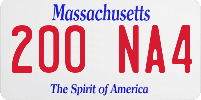 MA license plate 200NA4
