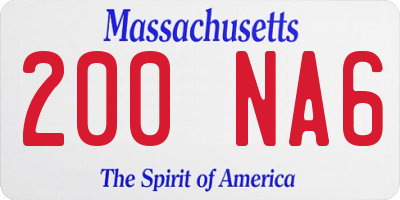 MA license plate 200NA6