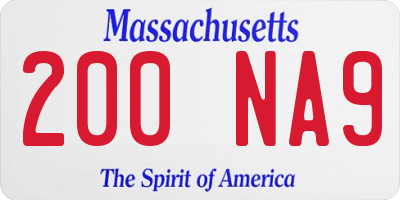 MA license plate 200NA9