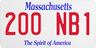 MA license plate 200NB1