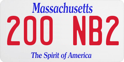 MA license plate 200NB2