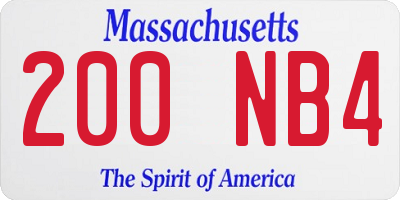 MA license plate 200NB4