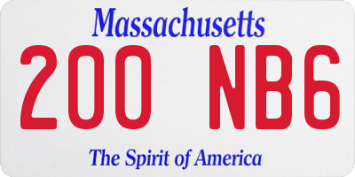 MA license plate 200NB6