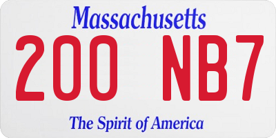 MA license plate 200NB7