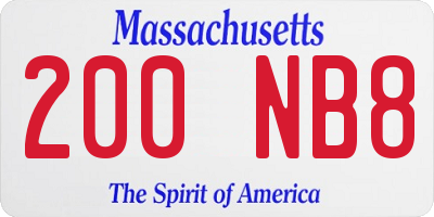MA license plate 200NB8