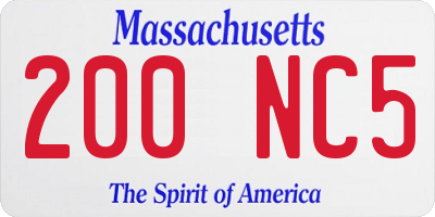 MA license plate 200NC5