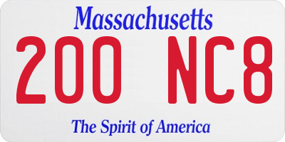 MA license plate 200NC8