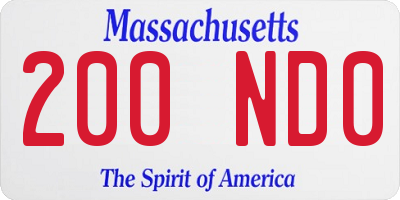 MA license plate 200ND0