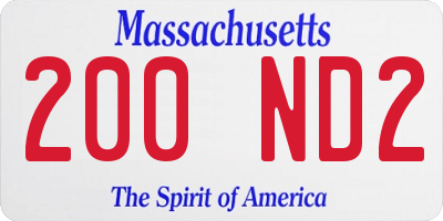 MA license plate 200ND2