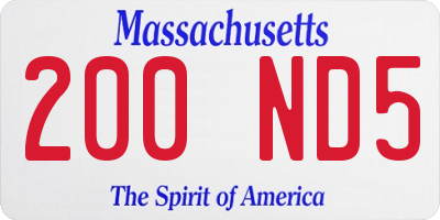 MA license plate 200ND5