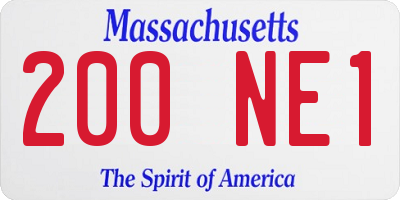 MA license plate 200NE1