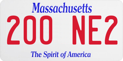 MA license plate 200NE2