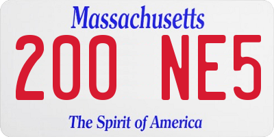 MA license plate 200NE5