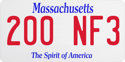 MA license plate 200NF3