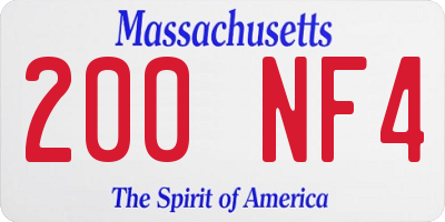 MA license plate 200NF4