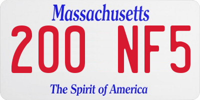 MA license plate 200NF5