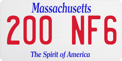 MA license plate 200NF6