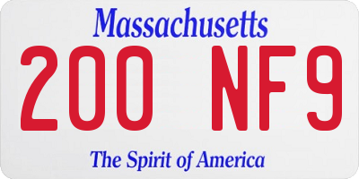 MA license plate 200NF9
