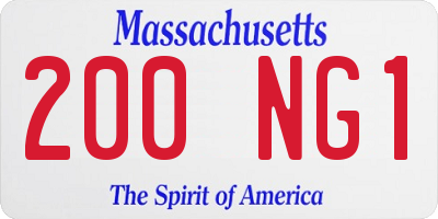 MA license plate 200NG1