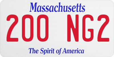 MA license plate 200NG2
