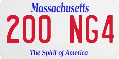 MA license plate 200NG4