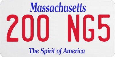 MA license plate 200NG5