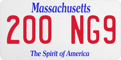 MA license plate 200NG9